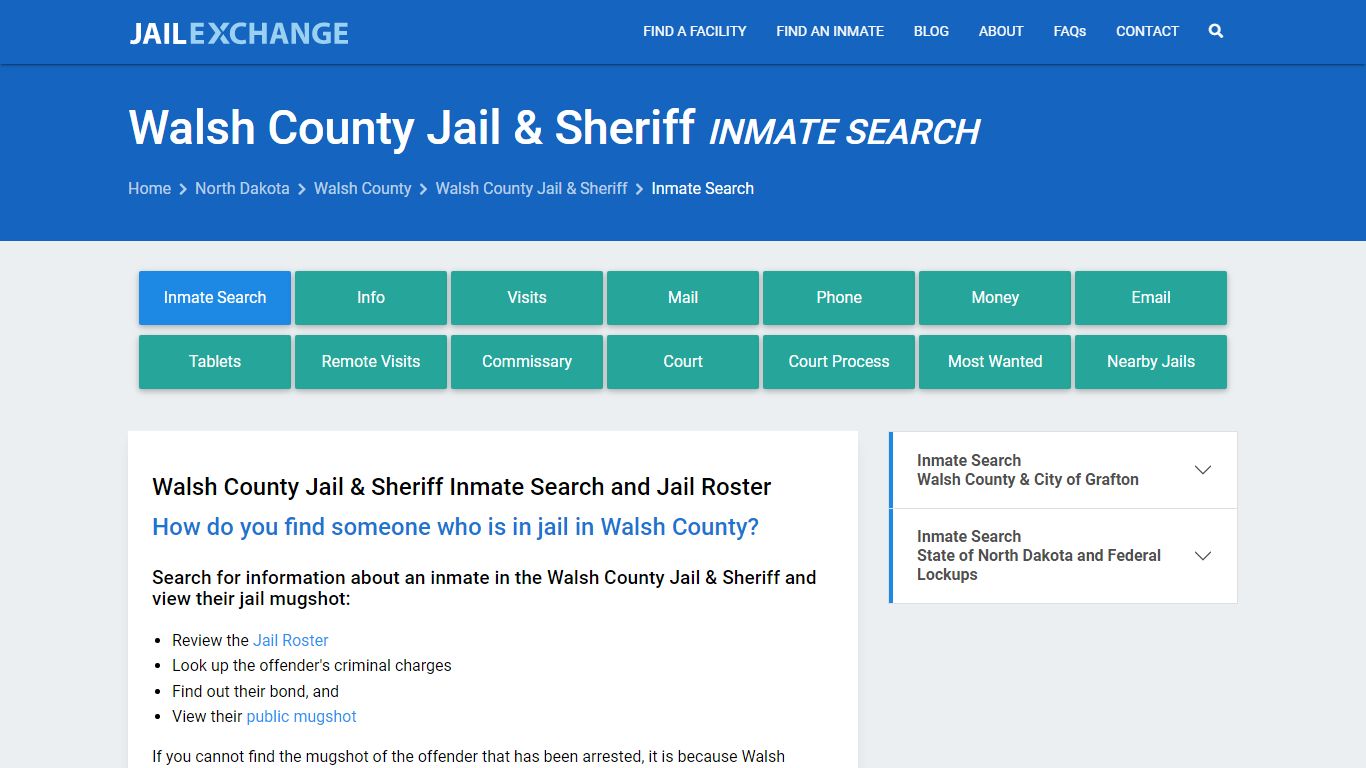 Inmate Search: Roster & Mugshots - Walsh County Jail & Sheriff, ND